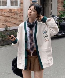 Áo khoác cardigan phối màu
